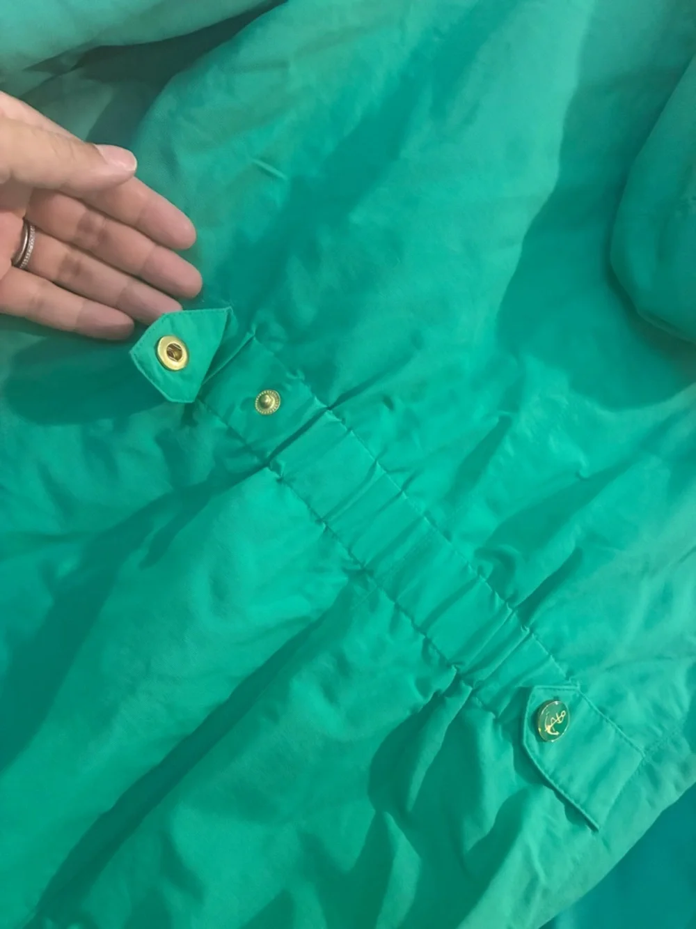 Charter‎ Club Teal Hooded Trench Coat